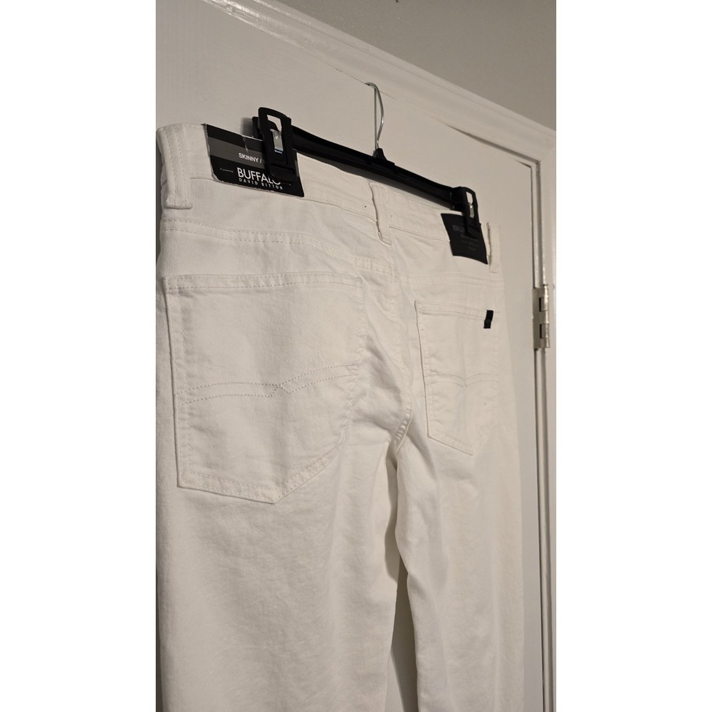 Buffalo David Bitton Jeans Skinny Max Stretch Mens 32x32 (32x31) White NWT Indie - Picture 4 of 11